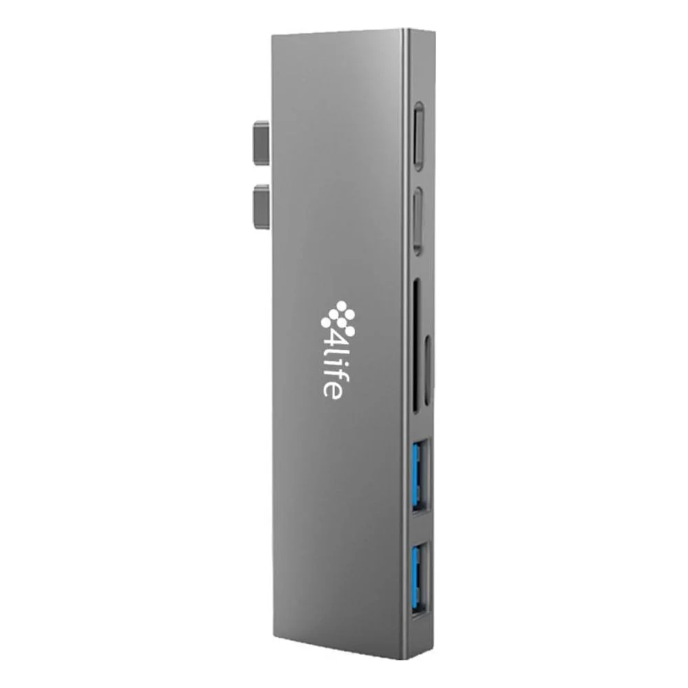 Imagem 1 de 5 do produto Hub Adaptador Multiporta 4life Flp1 / 7 Em 1 / Usb-c Pd 100w / Usb-c 3.0 / HDMI / 2x Usb-a 3.0 / Sd / Tf - Cinza