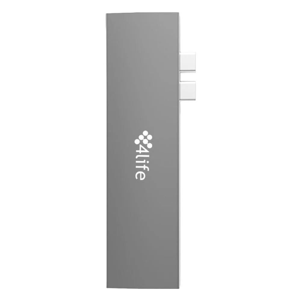Imagem 4 de 5 do produto Hub Adaptador Multiporta 4life Flp1 / 7 Em 1 / Usb-c Pd 100w / Usb-c 3.0 / HDMI / 2x Usb-a 3.0 / Sd / Tf - Cinza