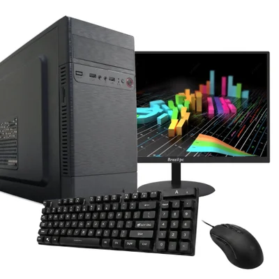 Computador Completo Preto i5 10ª 8gb Ram Ssd 240gb Tela 21.5" Kit sem fio + Wifi