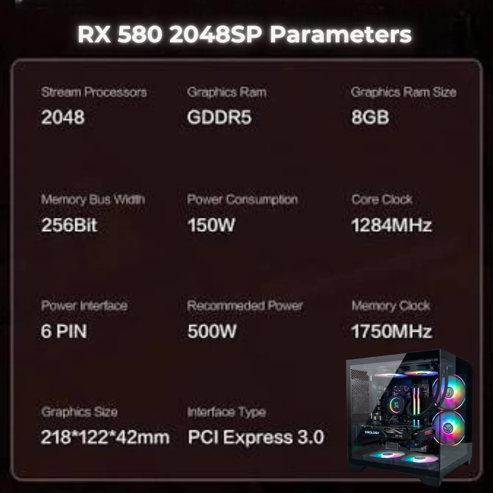 Computador Gamer Premium Ryzen 7 3700x 16gb Ram M.2 1TB 500w 80 Plus Rx 580 8GB - view 4