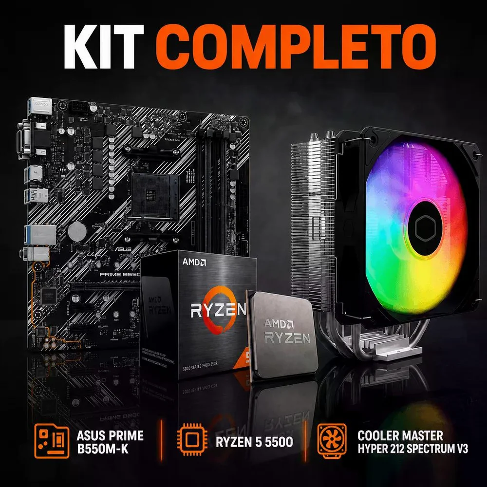 Kabum Kit Upgrade Amd Ryzen 5 5500 Placa Me