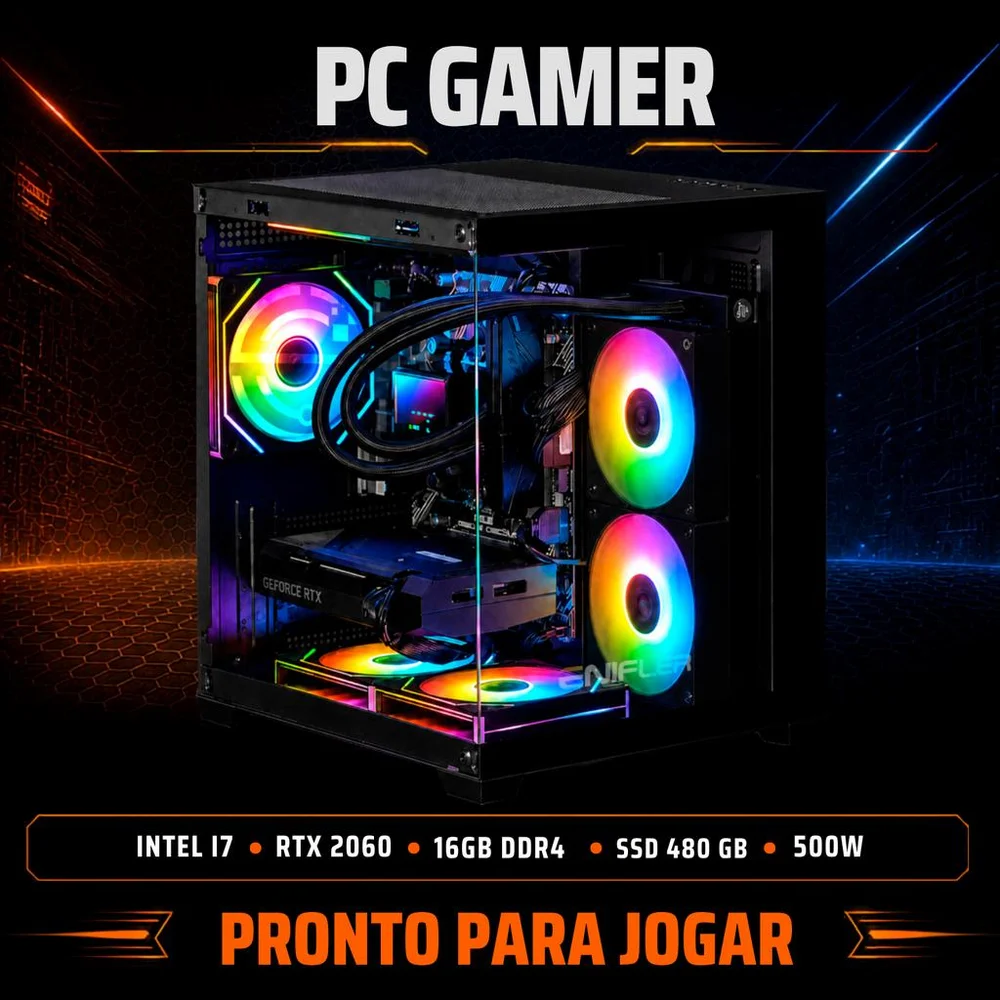 PC Gamer Intel I7, RTX 2060, 16GB DDR3, SSD 480GB, 500W - 2NXGP0MH-E - view 2