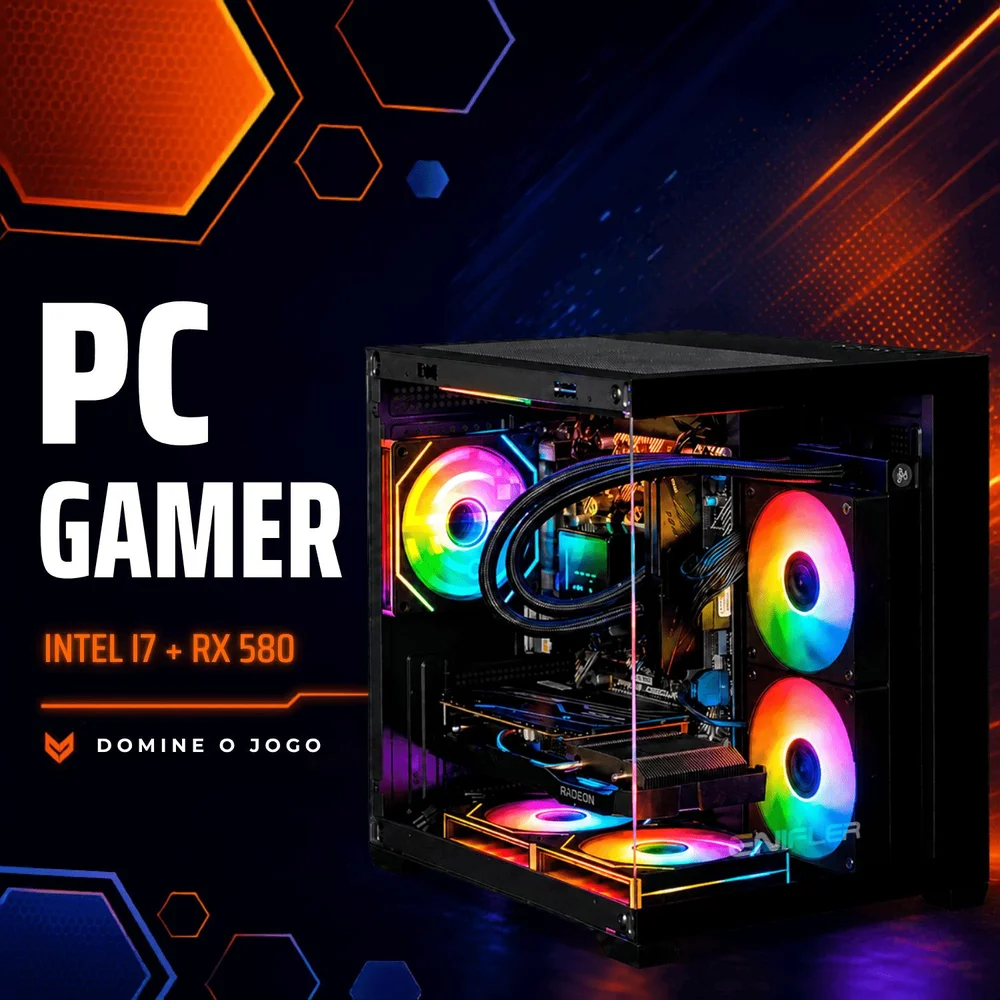 Kabum PC Gamer Intel i7 Rx 580 16 Gb SSD 480GB