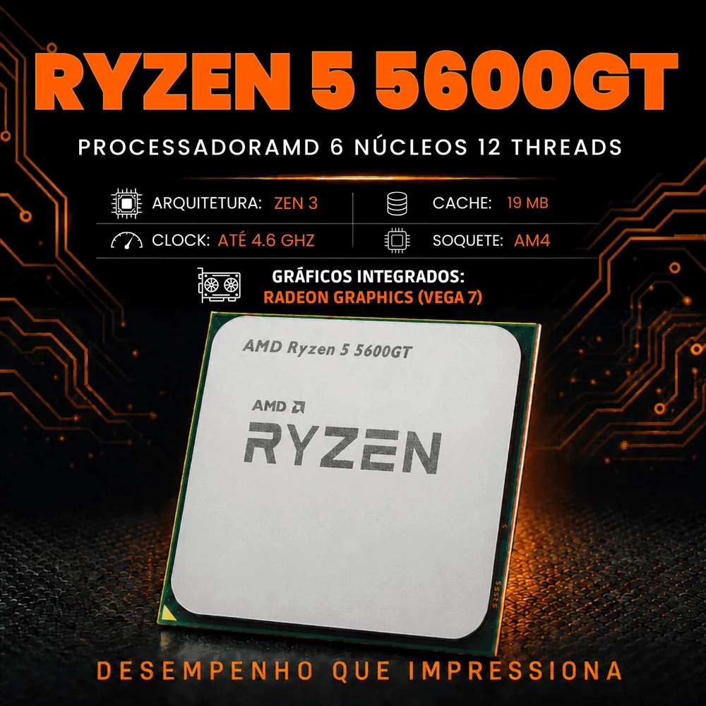 PC Gamer Ryzen 5 5600GT, 8GB DDR4, SSD 240GB, 500W - SBPSHQRX-E - view 4