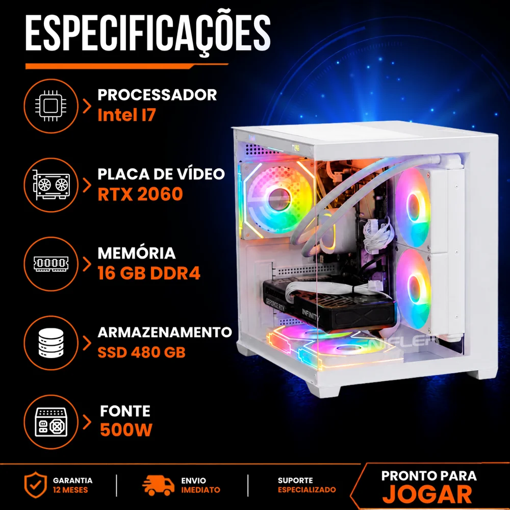 PC Gamer Intel I7, RTX 2060, 16GB DDR3, SSD 480GB, 500W - XL45OPAT-E - view 5