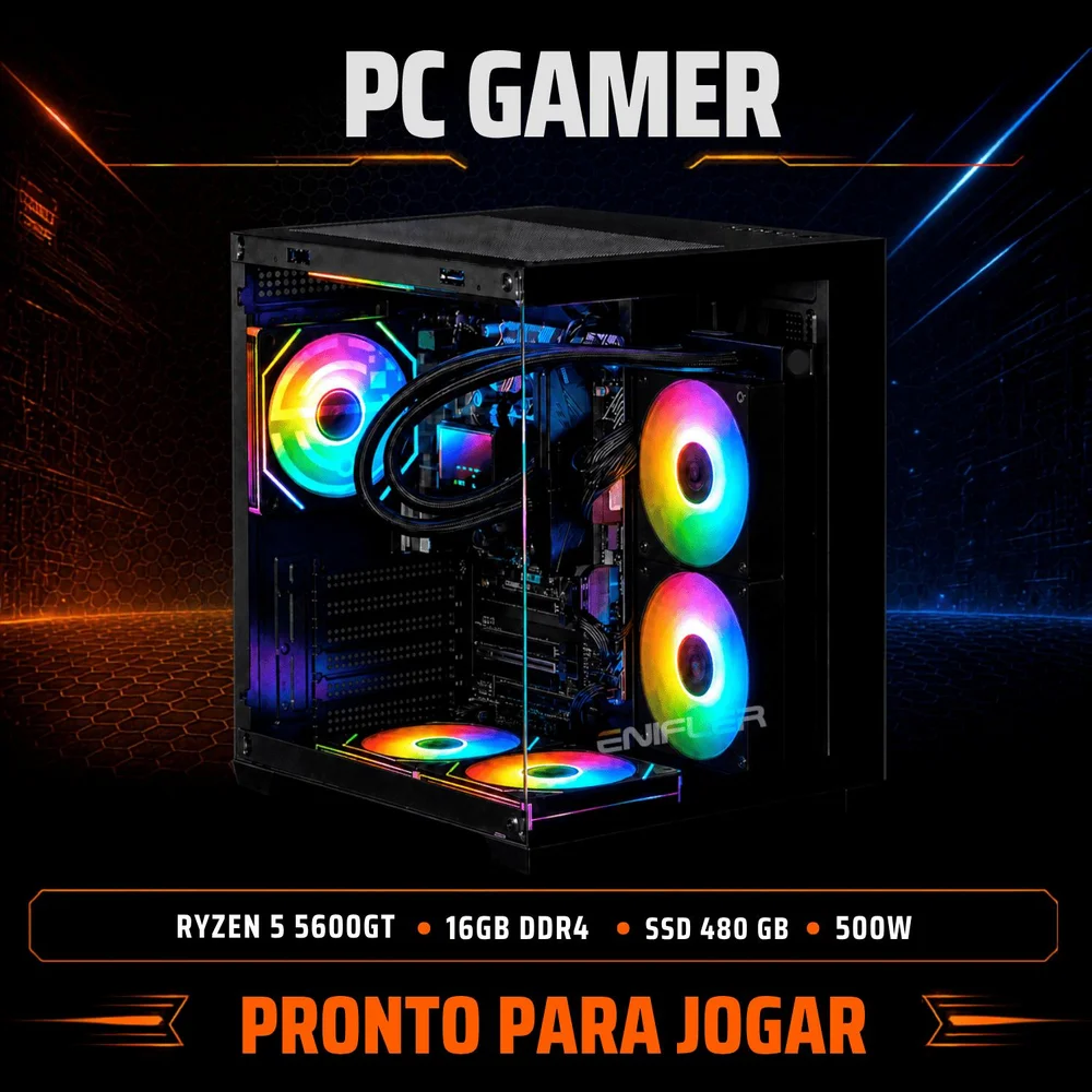 PC Gamer Ryzen 5 5600GT, 16GB DDR4, SSD 480GB, 500W - GG751IDY-E - view 2