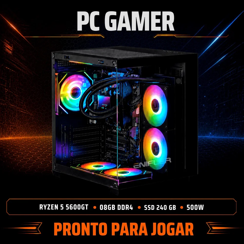 PC Gamer Ryzen 5 5600GT, 8GB DDR4, SSD 240GB, 500W - X4NNM8ID-E - view 2
