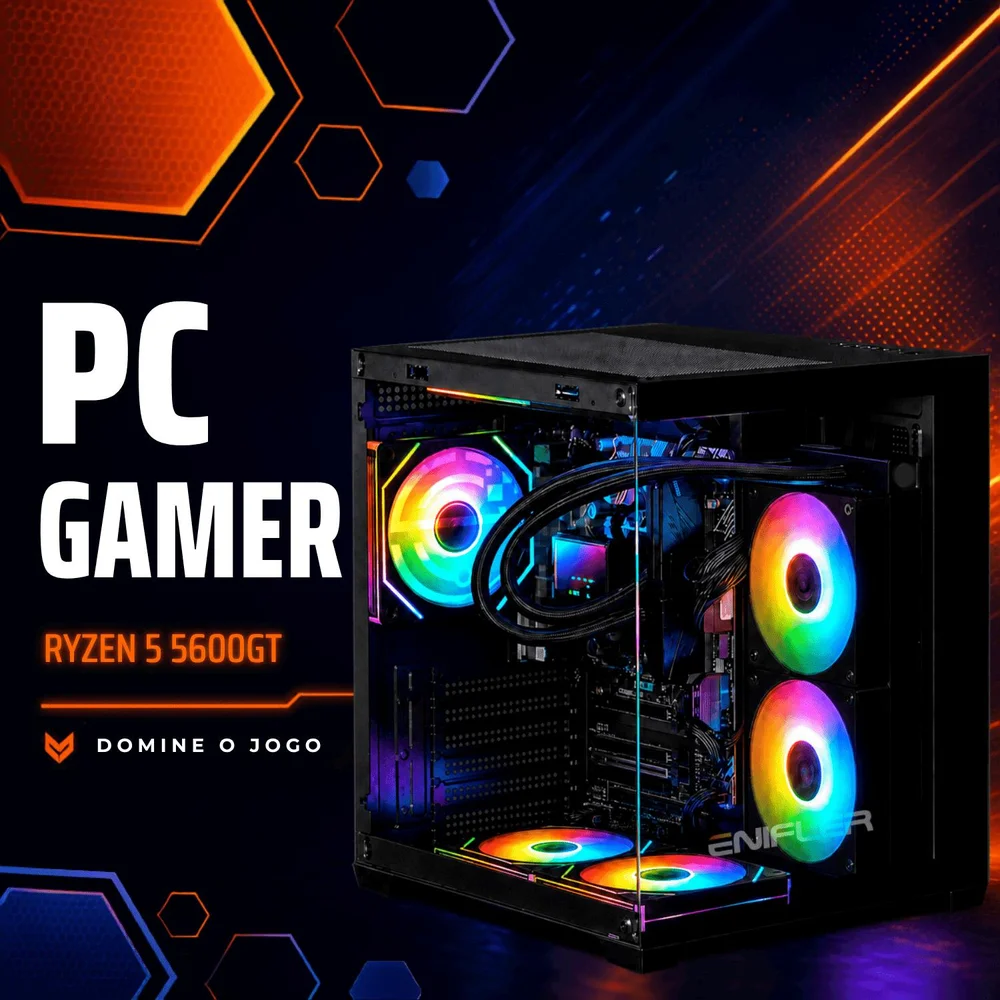 PC Gamer Ryzen 5 5600GT, 8GB DDR4, SSD 240GB, 500W - X4NNM8ID-E - view 3