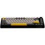 Teclado Gamer Mecânico Ajazz Ak820 Usb RGB Moon Yellow Inglês Switch Customizável Hot-swap Cinza Branco