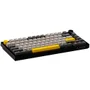 Teclado Gamer Mecânico Ajazz Ak820 Usb RGB Moon Yellow Inglês Switch Customizável Hot-swap Cinza Branco