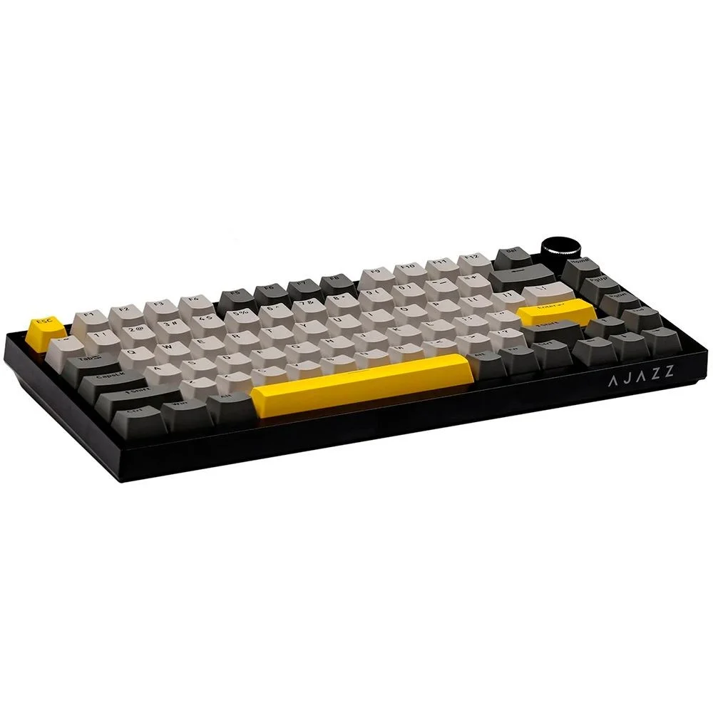 Teclado Gamer Mecânico Ajazz Ak820 Usb RGB Moon Yellow Inglês Switch Customizável Hot-swap Cinza Branco Teclado Gamer Mecânico Ajazz Ak820 Usb RGB Moon Yellow Inglês Switch Customizável Hot-swap Cinza Branco