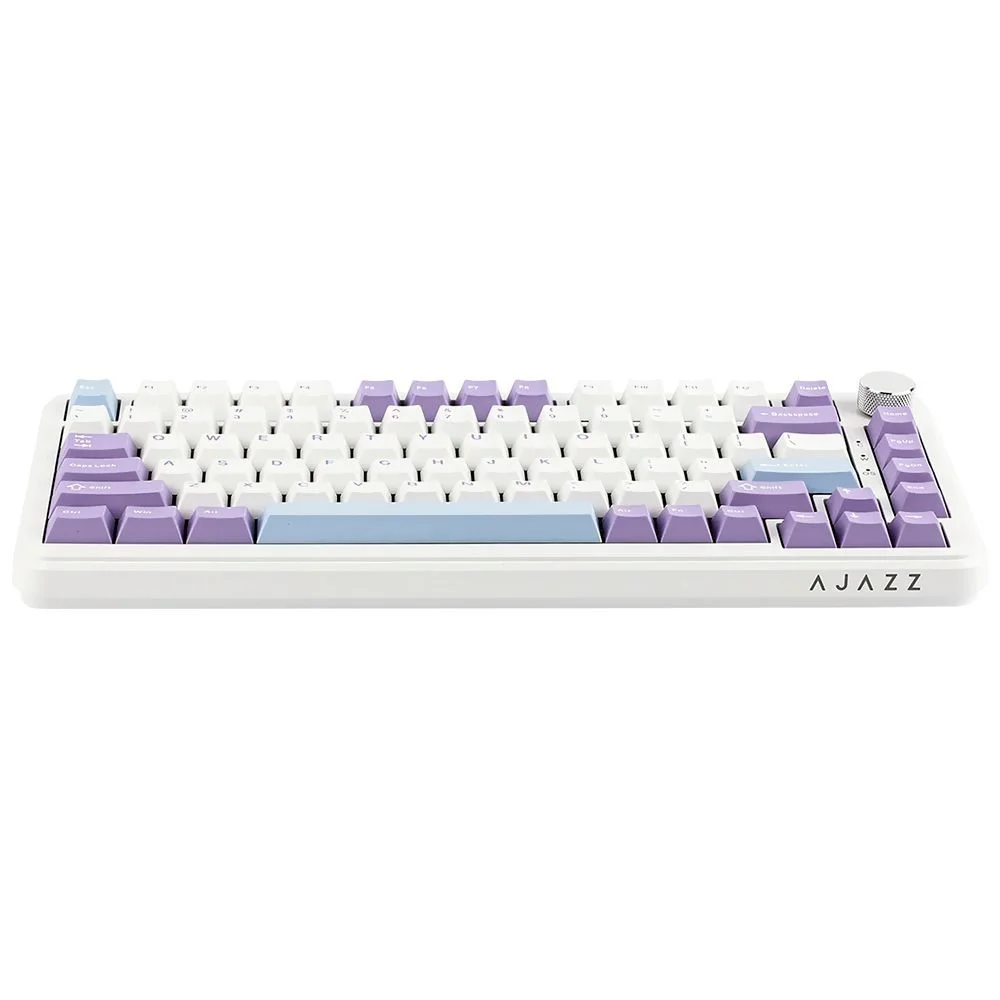 Imagem 2 de 4 do produto Teclado Gamer Mecânico Ajazz Ak820 Usb RGB Sea Salt Switch Inglês Branco Roxo Anti-ghosting Hot-swap