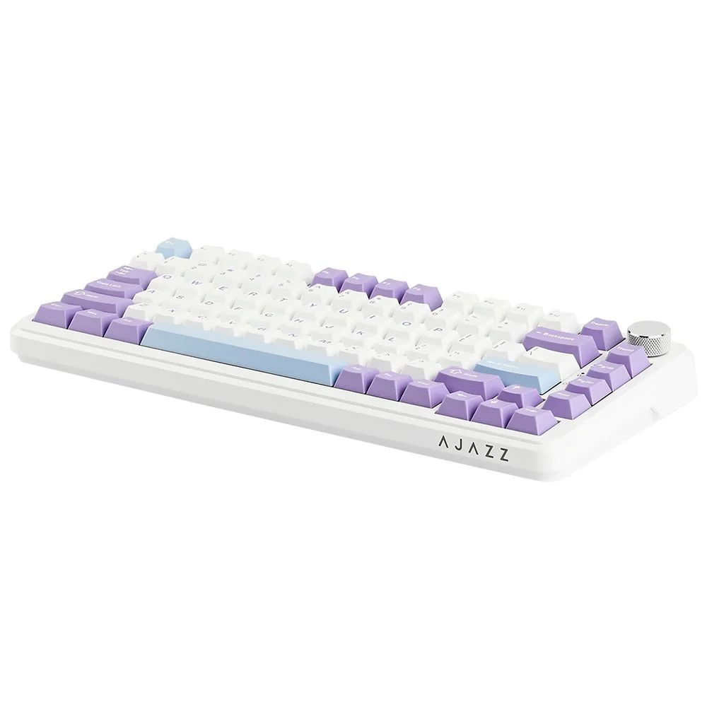 Imagem 4 de 4 do produto Teclado Gamer Mecânico Ajazz Ak820 Usb RGB Sea Salt Switch Inglês Branco Roxo Anti-ghosting Hot-swap