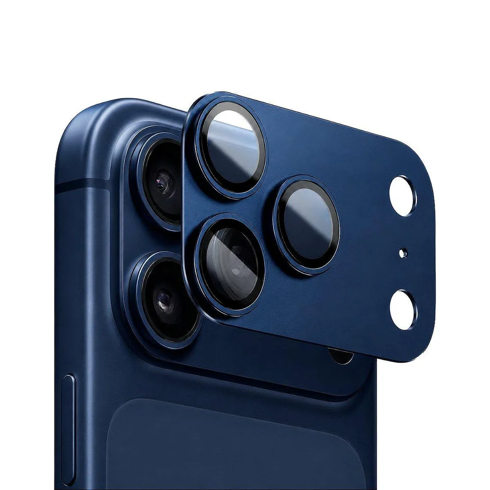 Imagem 1 de 5 do produto Protetor De Lente Para Iphone 17 Pro - Survivor - Azul Com Molde Aplicador - Gshield