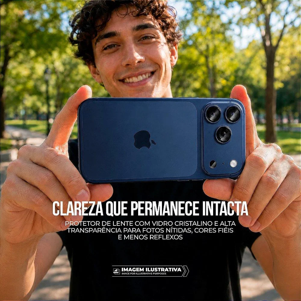Imagem 2 de 5 do produto Protetor De Lente Para Iphone 17 Pro - Survivor - Azul Com Molde Aplicador - Gshield