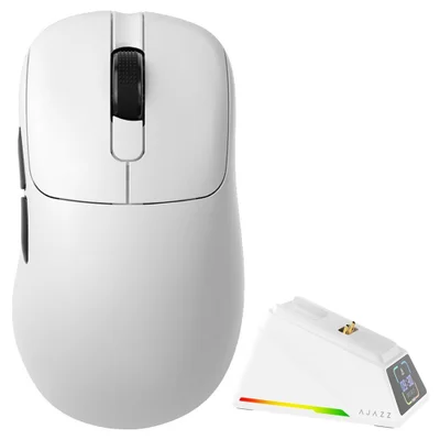 Mouse Gamer Ajazz Aj179apex Nacodexx Sem Fio Wireless Bluetooth 2.4ghz Usb-c 8k RGB Branco Leve Ergonômico