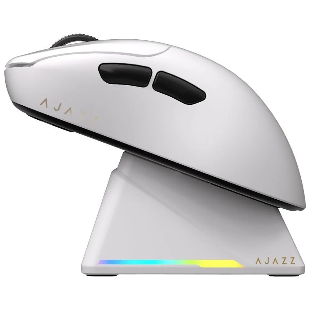Imagem 3 de 3 do produto Mouse Gamer Ajazz Aj179apex Nacodexx Sem Fio Wireless Bluetooth 2.4ghz Usb-c 8k RGB Branco Leve Ergonômico