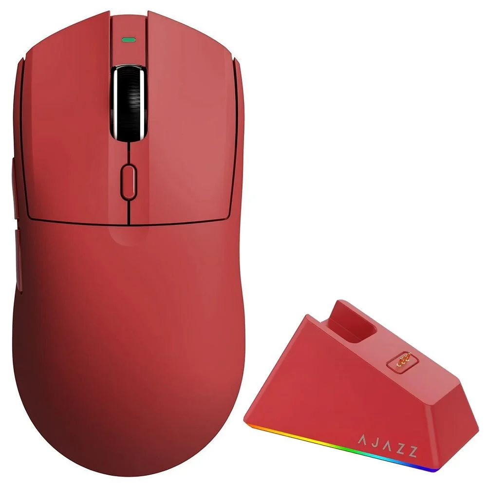 Imagem 3 de 3 do produto Mouse Gamer Ajazz Aj139 V2 Wireless Vermelho 26000 Dpi Sensor Paw3395 Leve 65g Bateria Recarregável Bluetooth Usb