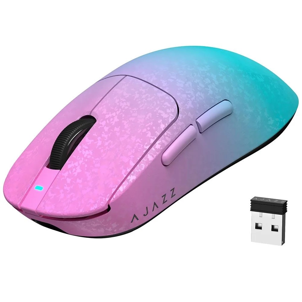 Imagem 4 de 4 do produto Mouse Gamer Ajazz Aj199 Nacodexx Wireless Rosa Azul 989315 Sem Fio Ergonômico RGB Alta Precisão Sensor Óptico Usb