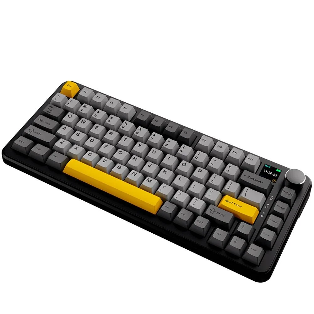 Imagem 2 de 3 do produto Teclado Gamer Ajazz Af82 Wireless Bluetooth Usb Tri-mode RGB Hot-swap Switch Mecânico Layout Inglês Preto Cinza