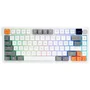 Teclado Gamer Ajazz Af82 Nacodexx Wireless Bluetooth RGB Inglês Cinza Branco Hot-swap Mecânico