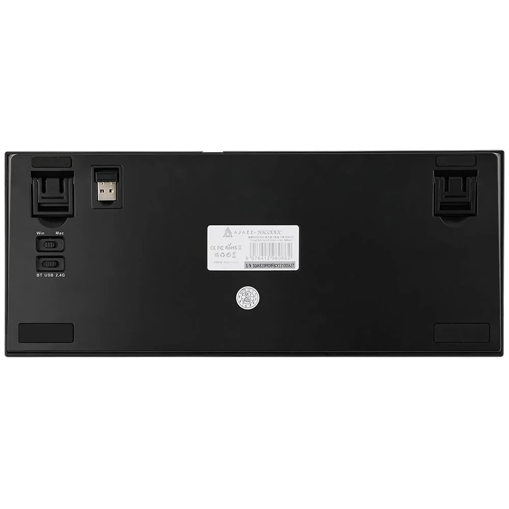 Imagem 2 de 3 do produto Teclado Gamer Mecânico Ajazz Ak820 Pro Wireless Bluetooth 2.4ghz RGB Tft Display Flying Fish Switch Ansi Preto Cinza