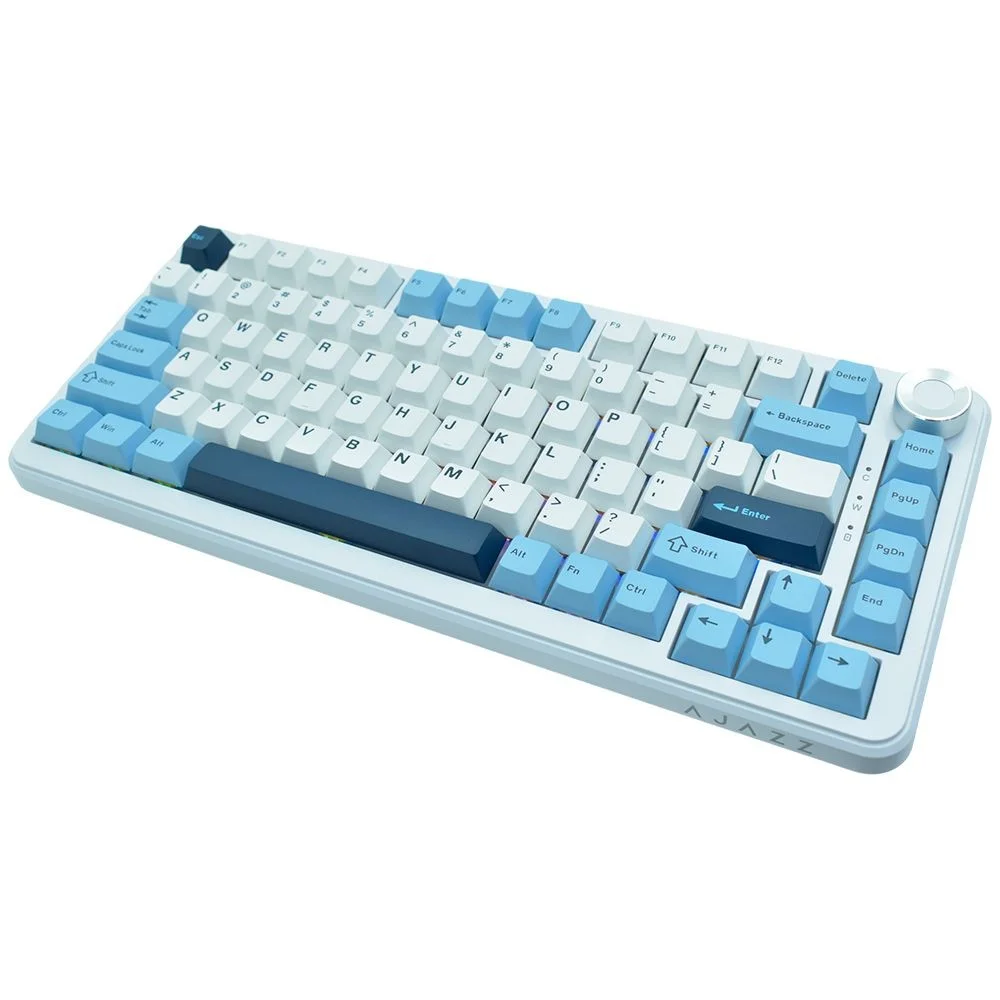 Imagem 2 de 4 do produto Teclado Gamer Mecânico Ajazz Ak820 Max Wireless RGB Bluetooth 2.4g Switch Hot-swap Day Dream Inglês Branco Azul