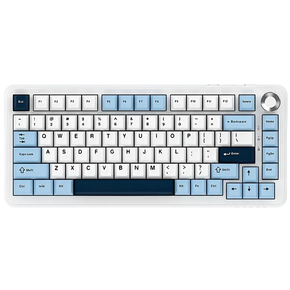 Imagem 4 de 4 do produto Teclado Gamer Mecânico Ajazz Ak820 Max Wireless RGB Bluetooth 2.4g Switch Hot-swap Day Dream Inglês Branco Azul