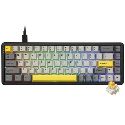 Teclado Gamer Mecânico Ajazz Ak680 Max Mini Usb RGB Hot-swap Switch Mecânico Anti-ghosting Inglês Preto Cinza