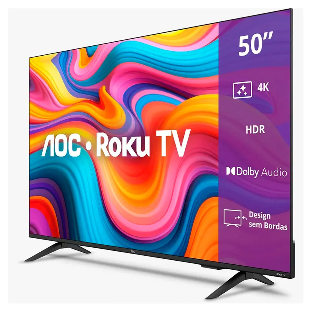 Imagem 5 de 5 do produto Smart Tv 50u7066/78g DLED 50 4k Wi-fi Roku Tv Aoc
