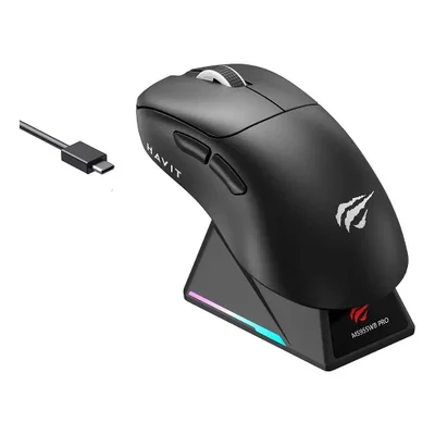 Mouse Gamer Havit Ms955wb, RGB, 22000dpi, 6 Botões, Tri-mode, Preto