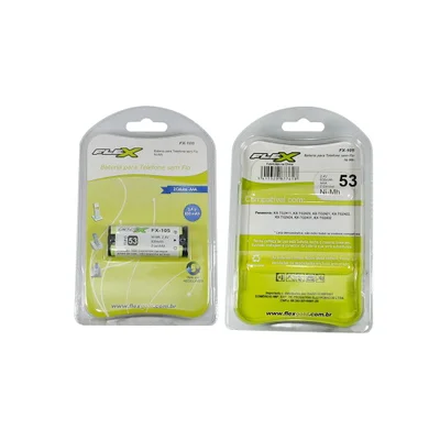 Bateria Para Telefone Sem Fio Flex, 53 Ni-mh, 2.4v 850mah, 2 Células Aa - Fx-105