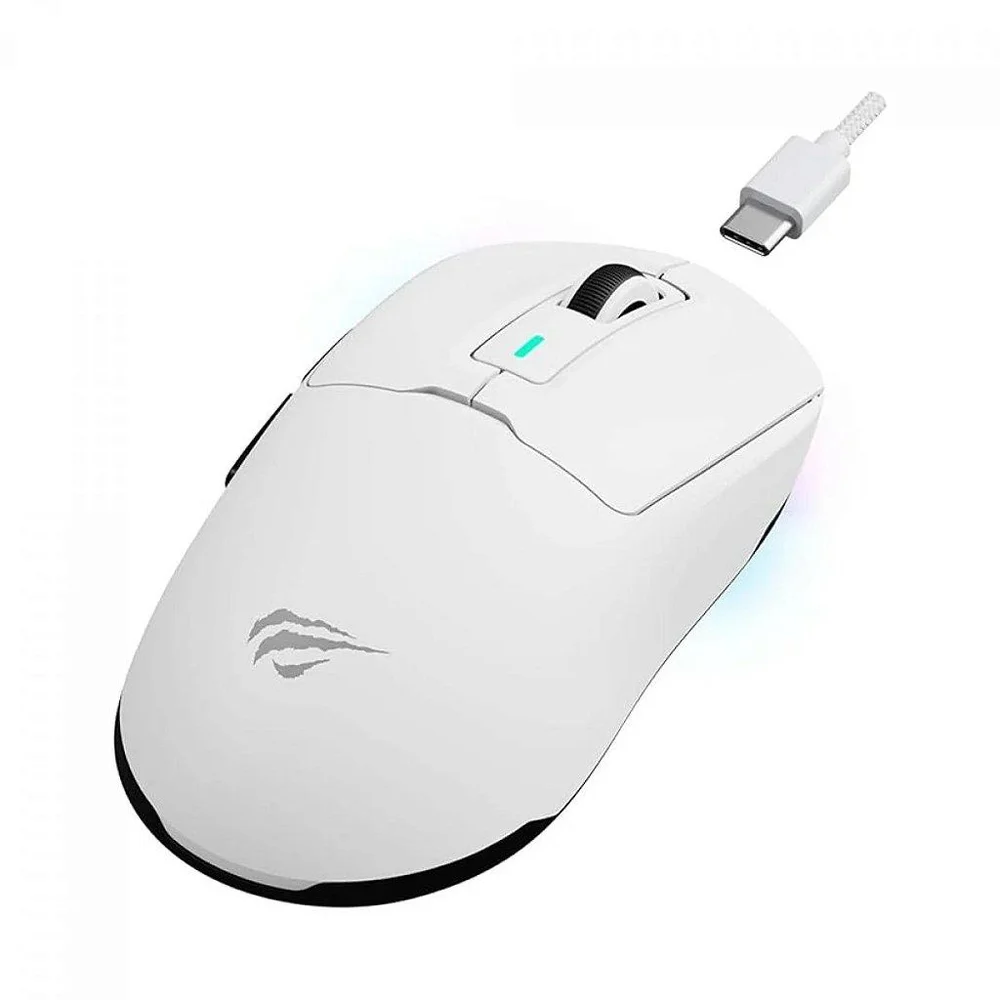 Imagem 3 de 4 do produto Mouse Gamer Havit Ms969wb, Wireless/bluetooth, RGB, 16000 Dpi, 6 Botões, Branco