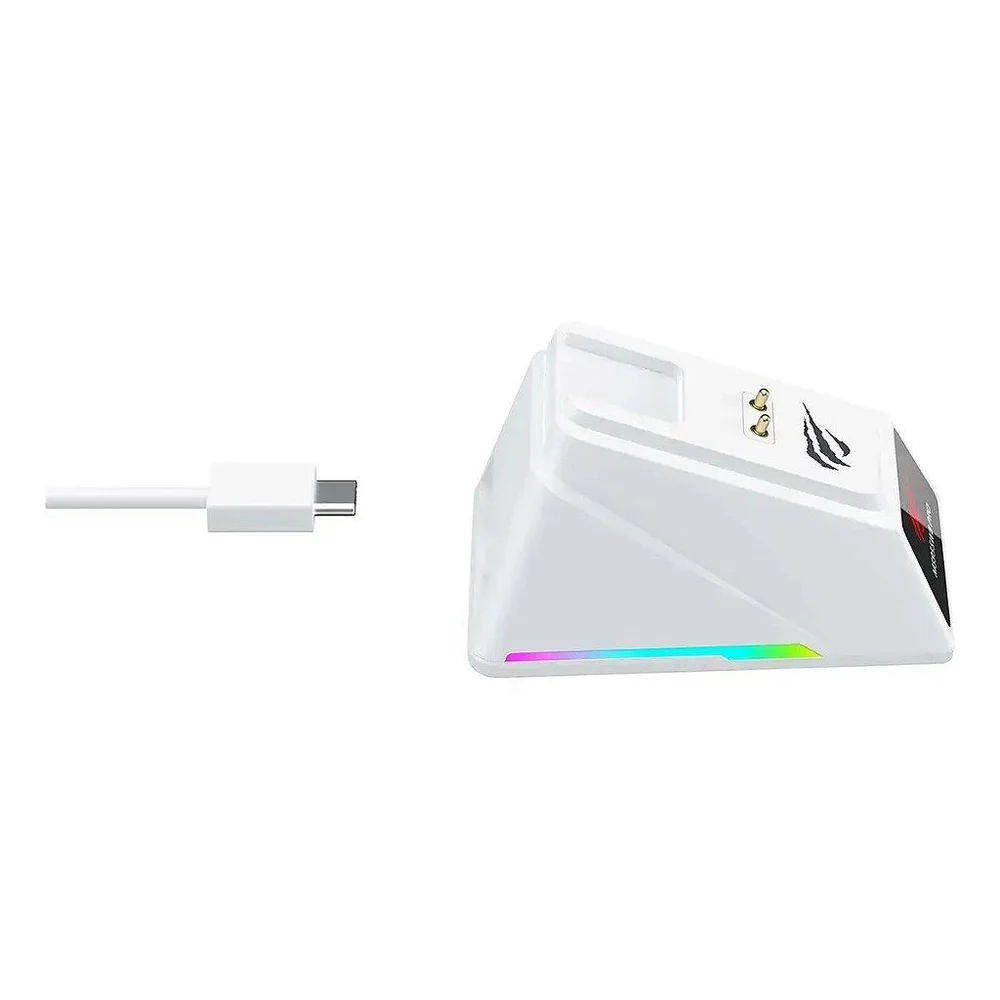 Imagem 2 de 4 do produto Mouse Gamer Havit Ms955wb, RGB, 22000dpi, 6 Botões, Tri-mode, Branco