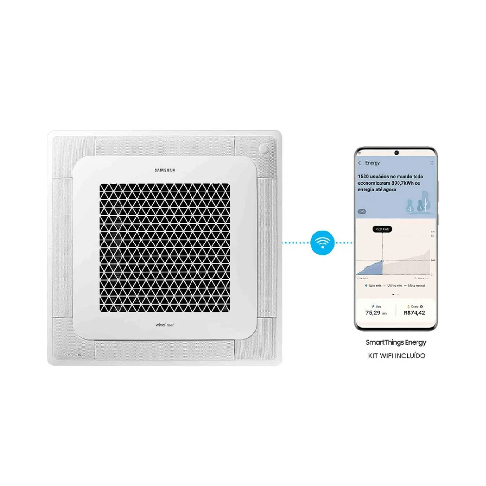 Imagem 5 de 5 do produto Ar Condicionado Split Cassete 4 Vias Samsung Windfree Inverter 24.000 Btus Quente E Frio 220v R-32