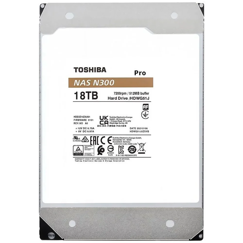Hd Externo Toshiba N300 18tb Hdwg51jxzstb 3.5 Sata Iii 7200rpm 512mb Cache Nas Servidor Vigilância Garantia Br Hd Externo Toshiba N300 18tb Hdwg51jxzstb 3.5 Sata Iii 7200rpm 512mb Cache Nas Servidor Vigilância Garantia Br
