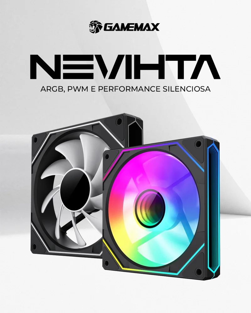Imagem 4 de 5 do produto Kit 5 Fan ARGB Gamemax Nevihta  Fn12a-s8i-bk