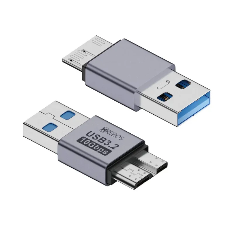Imagem 2 de 5 do produto Adaptador Usb 3.2 Para Micro Usb | Usb Macho Para Micro-b Macho 10gbps Hrebos Ad-234 – Alta Velocidade De Transferência