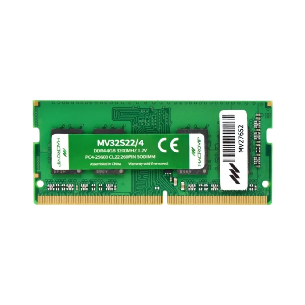 Memoria Ram Para Notebook Macrovip 4gb Ddr4 3200mhz Cl22 Mv32s22-4