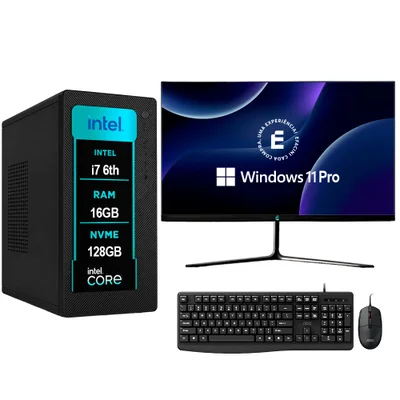 Computador PC Completo Efacini Pro i7 6700hq, 16gb, WINDOWS 11 Pro Monitor 23.8", SSD Nvme 128GB