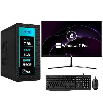 Computador PC Completo Efacini Pro i7 6700hq,8GB, WINDOWS 11 Pro Monitor 23.8", SSD Nvme 256gb