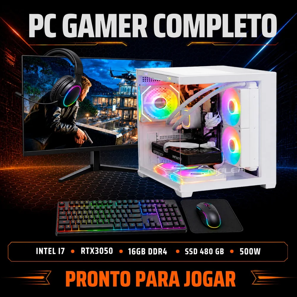 PC Gamer Completo Intel I7, RTX 3050, 16GB DDR3, SSD 480GB, 500W - RFCWV7W7-E - view 2