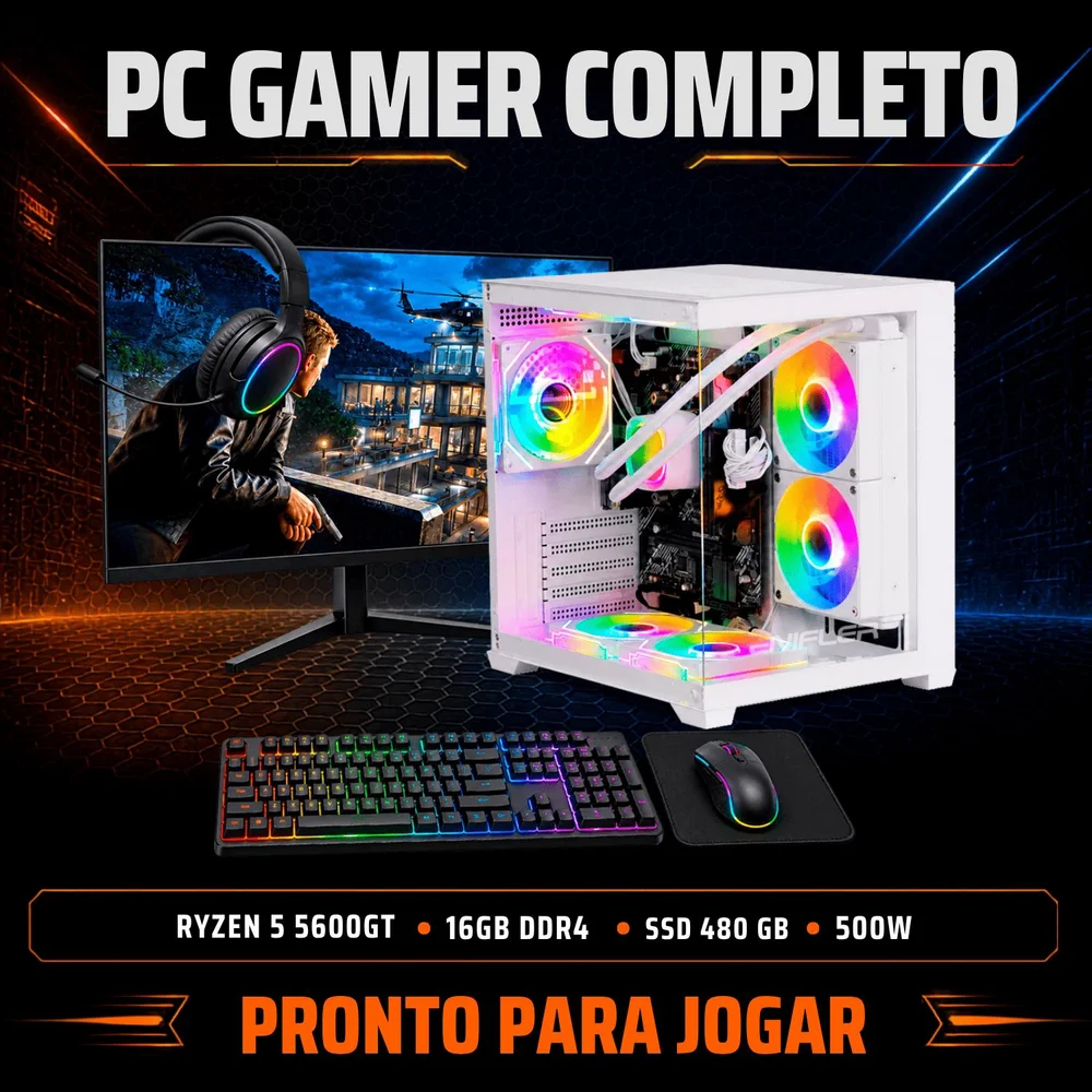 PC Gamer Completo Ryzen 5 5600GT, 16GB DDR4, SSD 480GB, 500W - GY3KCH6L-E - view 2
