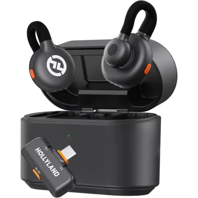 Microfone Lapela Sem Fio Hollyland Lark M2s Usb-c 2 Tx + Rx, 48khz 24bit, 300m, Cinza