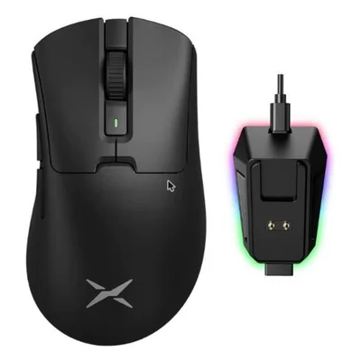 Mouse Gamer Sem Fio Delux M900pro 26000 Dpi 8000hz Sensor Paw3395 63g 6 Botoes Com Dock De Carregamento RGB - Preto