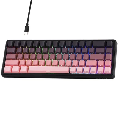 Teclado Gamer Ajazz Ak680 Max Nacodexx Mini Magnético Mecânico Usb RGB Switch Rápido Inglês Rosa