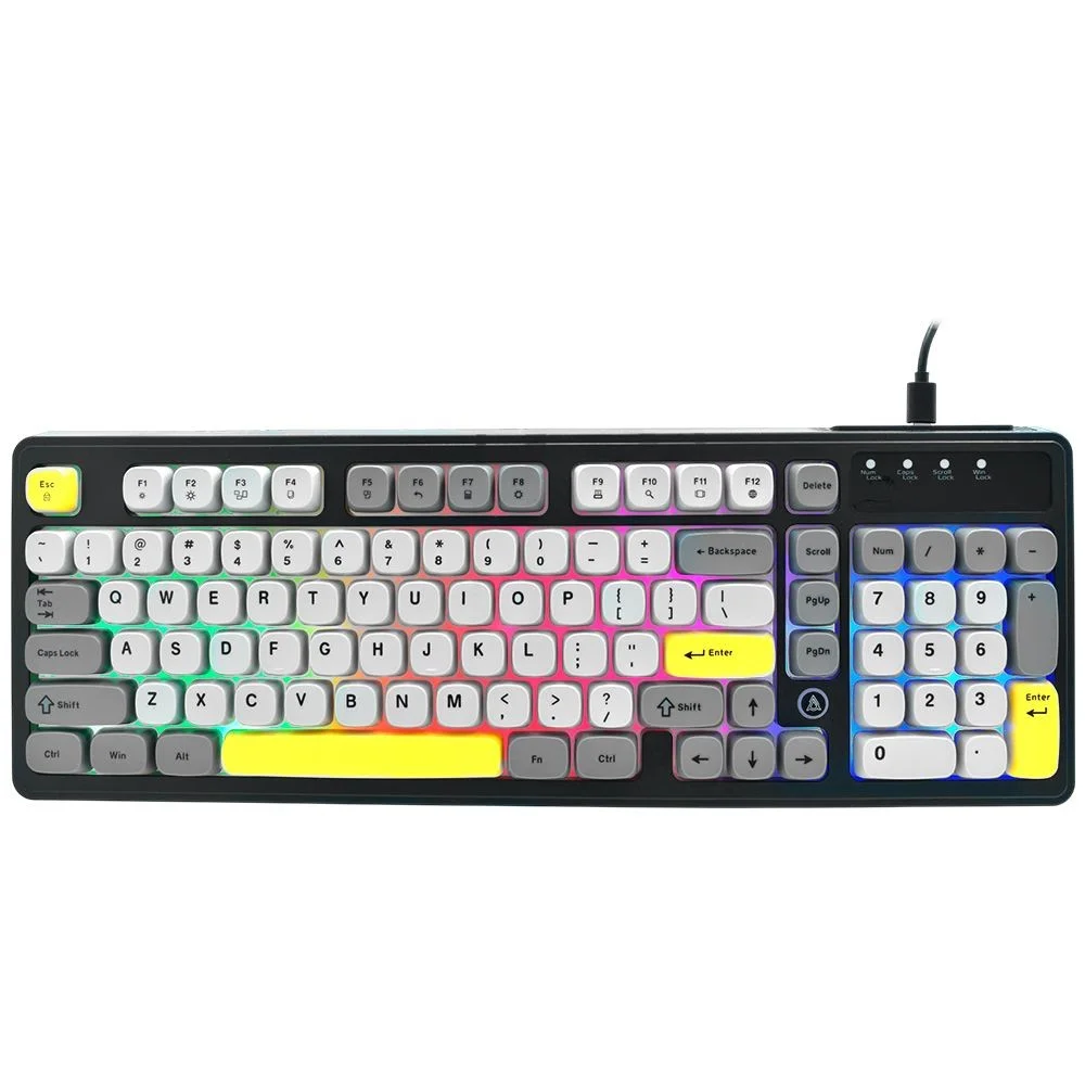 Imagem 3 de 4 do produto Teclado Gamer Ajazz Af98 Nacodexx Usb RGB Inglês Preto Cinza Switch Mecânico Anti-ghosting Hot-swap 985720