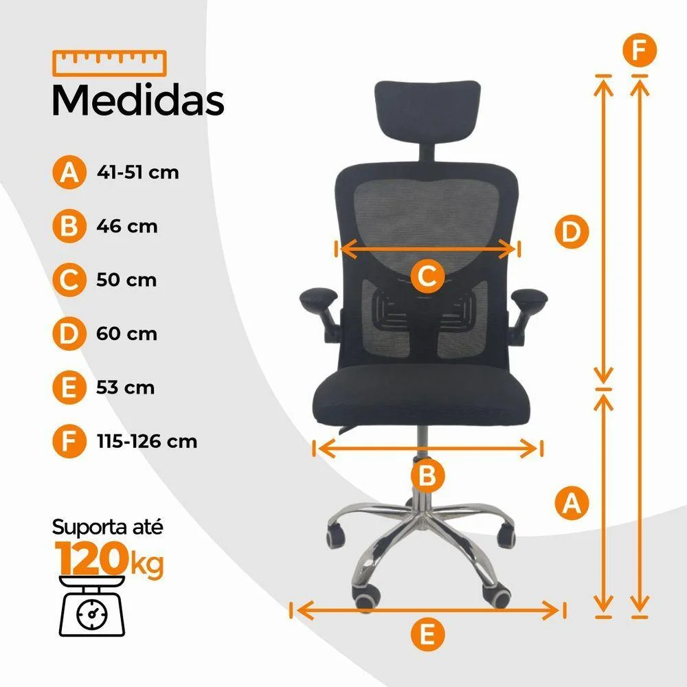 Imagem 3 de 5 do produto Cadeira De Escritório Oficial Vegas Apoio Preto