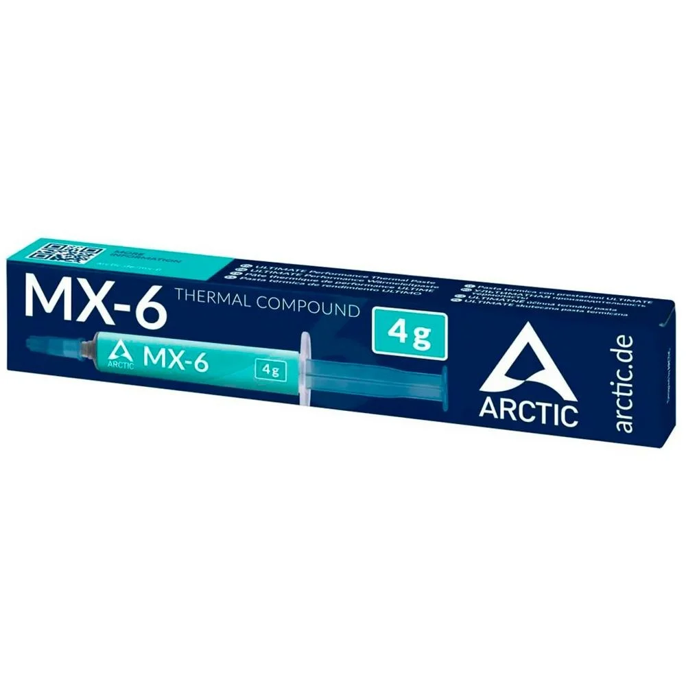 Imagem 2 de 3 do produto Pasta Térmica Arctic Mx-6 Cinza 4g Alta Condutividade Térmica Processador Cpu Gpu Sem Condutividade Elétrica Durabilidade Longa