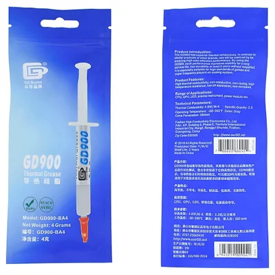Pasta Térmica Thermal Grease Gd900-ba4 4g Prata Condutiva Alta Performance Processador Placa De Vídeo Cpu Gpu